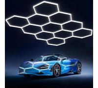 Widuc Hexagon LED Light 6500 K Luz blanca diurna, 11 Grid: iluminación perfecta para garajes, talleres mecánicos, peluquerías, estudios de tatuajes. Iluminación LED de alta gama para garajes.