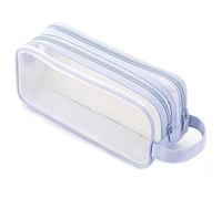 Widybord 1 bolsa transparente para lápices con 2 compartimentos, para adolescentes, estudiantes, universidad, color , Blue