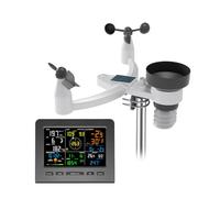 Widybord 1 conjunto de pantalla color 7-en-1 sensor al aire libre predicción temperatura humedad pluviómetro viento plástico enchufe