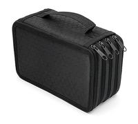 Widybord 1 estuche con capacidad para 72 agujeros, 4 , color sólido, cuadrado, estuche para lápices, papelería, regalo, color negro, Black