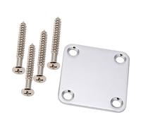Widybord 1 juego de placa de cuello de guitarra eléctrica con tornillos para precisión de guitarra Strat Tele, reemplazo de bajo jazz, cromado