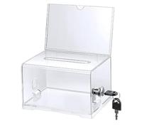 Widybord 1 Paquete de Caja de Donaciones con Cerradura, Urna Transparente con Portacarteles, Caja de Sugerencias para Recaudación de Fondos