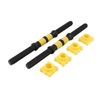 Widybord 1 par de barras de mancuernas roscadas conjunto de asas de mancuernas para gimnasio, ejercicio ajustable, 35 cm, color amarillo