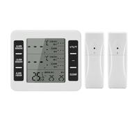 Widybord 1 set termómetro congelador 2 sensores remotos alarma de plástico blanco baja temperatura refrigerador termómetro reloj