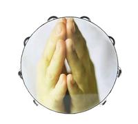 Widybord 10 Pulgadas Doble Fila Jingle Tambor Campanilla Clap Tambor Campana Instrumento de percusión - Mano de oración Fácil Instalación