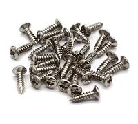 Widybord 100 tornillos de golpeador para guitarra y bajo, color plateado