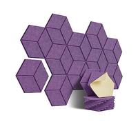 Widybord 12 paneles acústicos autoadhesivos hexagonales forrados en Y, paneles de pared ignífugos de alta densidad