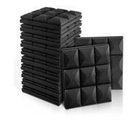 Widybord 12 Piezas Paneles de Espuma AcúStica Paneles de Pared de Espuma Insonorizados Estudio de Espuma una Prueba de Sonido Pared Insonorizada Sala KTV-Negro