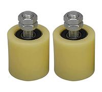 Widybord 2 ruedas guía de rodamiento de rodillos planos de acero de nailon amarillo plateado de 48 x 50 mm, tornillo 6201 M12 para puerta corredera eléctrica