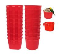 Widybord 20 comederos de plástico para pájaros, cuenco de semillas para jaula, comedero de agua para pollos colgantes