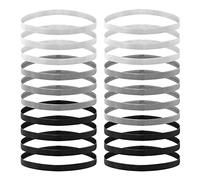Widybord 20 piezas diadema delgada antideslizante Diademas de entrenamiento diadema pelo negro+gris+blanco