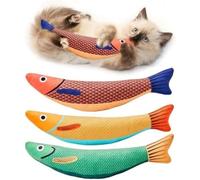 Widybord 3 piezas para gato saury pescado gato juguete mascar hierba gato para interior