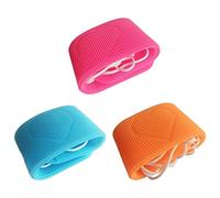 Widybord 3 piezas serías silicona doble cara espalda scrubber cinturón cuerpo baño Brush, Deep Clean & Revigorate Your Skin