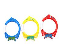 Widybord 3 unidades anillo de pescado juguete de pez círculo de juguete piscina práctica natación herramienta de buceo círculo agarrar juguete en forma de pez