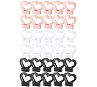 Widybord 30 Cajas de Flores para arreglos, Caja de Flores de Papel Kraft, Bolsas de Regalo de Flores, Negro, Rosa (corazón)