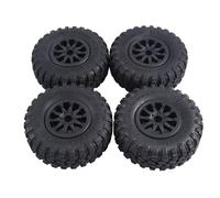 Widybord 4 piezas 118 x 44 mm 2,2 pulgadas neumáticos de goma y llantas de plástico Beadlock piezas de repuesto para 1:10 RC Rock Crawler Axial SCX10 RR10 RC coche negro