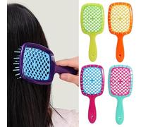 Widybord 5 Peines con CojíN de Aire Dientes Anchos para Mujer, Cepillo para el Cabello para Masaje Cabelludo, Peine AntiestáTico, Herramienta de Bricolaje para SalóN de Casa