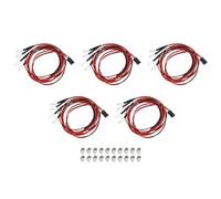 Widybord 5 piezas 4LED 5mm faros RC piezas luces LED para vehículo de coche modelo Drift 1/10, rojo y blanco