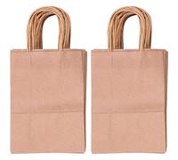 Widybord 50 bolsas de papel marrón para fiestas, bolsas de papel kraft para fiestas, suministros de fiesta para celebraciones, 21 x 8 x 15 cm