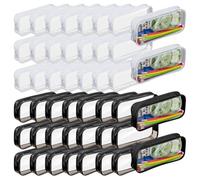 Widybord 50 estuches transparentes para lápices, de PVC transparente, con cremallera, bolsa grande para artículos de tocador de viaje, bolsas de maquillaje, fáciles de instalar, negro y , Talla