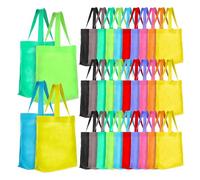 Widybord 50 Piezas de Bolsas Reutilizables No Tejidas, Bolsas de Regalo Multicolores, Bolsas de Mano de Colores en, Bolsas de Tela A Granel para Comestibles