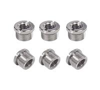 Widybord 6 adaptadores de tornillo roscado de 5/8 pulgadas macho a 3/8 pulgadas hembra con moleteado para soportes de micrófono