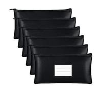 Widybord 6 bolsas de dinero con cremallera, bolsa de depósito bancario de seguridad, soporte para recibos para dinero en efectivo, monedas, cosméticos, papel, herramienta de dinero, duradera, fácil de