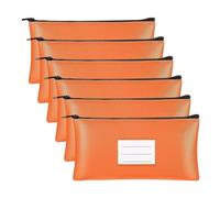 Widybord 6 bolsas de dinero con cremallera, bolsa de depósito bancario de seguridad, soporte para recibos para dinero en efectivo, monedas, cosméticos, papel, herramienta de dinero, duradera, fácil de
