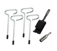 Widybord 6 piezas soporte de la herramienta de anclaje de pesca en hielo con manga adaptador de punta para el fijador de pesca camping
