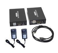 Widybord 60M -Compatible KVM Extender Transmisor Receptor Enchufe UE Hierro Negro Largo Alcance -Compatible Extender 1 Set