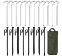 Widybord 8 estacas de acero + 12 piezas kit de estacas de aluminio con bolsa de almacenamiento, estacas de camping