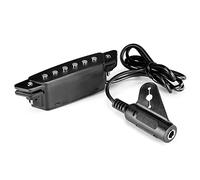 Widybord -85 negra de 6 agujeros con conector de extremo de correa de alimentación para guitarra acústica
