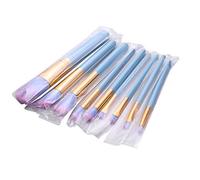 Widybord 9Pcs Mango de Madera Azul Hermoso Cepillo de Maquillaje Conjunto Base Linda Polvo de Melange Cepillos Cosméticos Belleza Maquillaje Herramienta