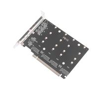 Widybord - Adaptador SSD NVMe M.2 NGFF a tarjeta dividida PCIe 4.0 5.0 X16 a 4 puertos, de plástico y metal, multifunción, práctico y portátil.