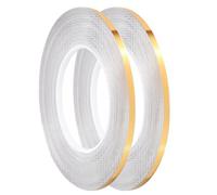 Widybord Adhesivo de Rayado Fino Rayado, Embalaje de Regalo Decoración De Pared 2 Rollos, 1/5 PB X 55 M Cada uno (Oro)