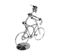 Widybord - Adornos para ciclistas retro de metal plateado, modelo de hierro, arte de bicicleta, estatua, decoración para biblioteca de oficina