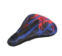 Widybord - Asiento de bicicleta para bicicleta, con forma de espuma de rebote lento, funda de cojín de espuma para sillín de bicicleta, color rojo azul