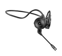 Widybord - Auriculares de conducción ósea M1 sin Bluetooth Estéreo Gancho de oreja Auriculares deportivos con micrófono-negro