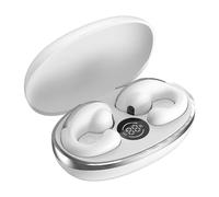 Widybord - Auriculares sin clip para oídos, auriculares Bluetooth de conducción, funciona en teléfonos inteligentes, auriculares de música, blanco, fácil instalación, fácil de usar