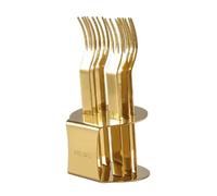 Widybord B - Tenedor de frutas con soporte de acero inoxidable, juego de tenedores para café y té, pastel, postre, mini tenedor, fiesta de la tarde, cubiertos de plata duraderos