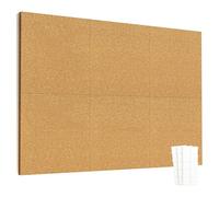 Widybord Baldosas de corcho de 12 pulgadas x 12 pulgadas, paquete de 6 paneles de corcho para pared con lengüetas adhesivas extraíbles de seguridad, grandes tableros de exhibición de corcho