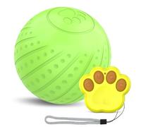 Widybord - Bola de juguete interactiva inteligente para perro, bola de rodamiento activo para cachorro/perro con luces LED y mando a distancia, color verde