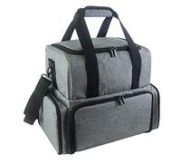 Widybord Bolsa de almacenamiento portátil para esmalte de uñas con correa para el hombro, divisor extraíble, bolsa de transporte múltiple de viaje, color, gris
