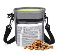 Widybord Bolsa de golosinas para perros para entrenamiento de mascotas, kit de entrenamiento multiusos 3 en 1, fácil de usar, 18 x 14 x 6 cm, color gris