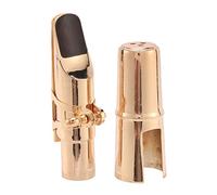 Widybord Boquilla dorada para saxofón alto con tapa y ligadura, piezas de instrumentos musicales