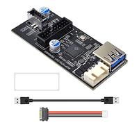 Widybord - Cabezal de 19 pines a tipo E + 19 pines para placa base de 1 a 2 distribuidor USB 3.0 Hub adaptador USB Conector USB 19 Pin Conector (B)