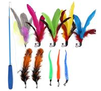 Widybord Cabezal de repuesto de plumas 11 en 1, juego de palos retráctiles, juego interactivo, juguete apto para gatitos que se divierten jugando
