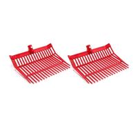 Widybord - Cabezal de repuesto para horquilla de estiércol, cabeza de horquilla, rastrillo de estiércol de caballo, para recoger estiércol, eliminación estable de residuos, instalación fácil, rojo, 2