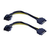 Widybord - Cable de alimentación PCI-E de 15 pines macho a 8 pines (6 + 2) cable SATA de 20 cm, cable de 15 pines a 8 pines, cable 18 AWG