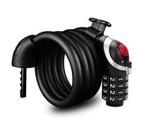 Widybord Cable de Bloqueo de Bicicletas 1.2M Alta Securidad 4 dígitos Combinación reiniciable Bobinado Bicicletas Cable antirrobo antirrobo Bicicletas Cable Cerraduras
